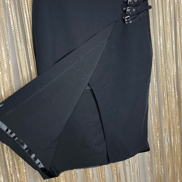Worthington black faux wrap midi pencil skirt with buckle hip detail - Picture 3 of 8